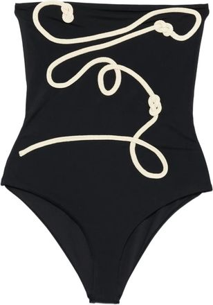 Johanna Ortiz Costume intero con applicazione - Nero