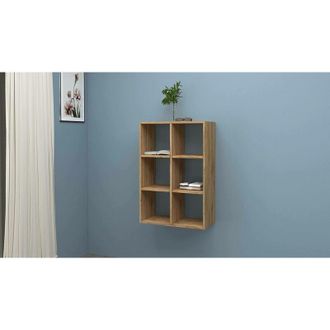 Dmora Estante Para Libros Dmanzar, Mueble Con Baldas, Biblioteca Office, 100% Made In Italy, Roble, Cm 60x25h90 - Dmora
