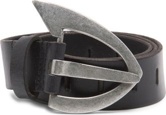 Free People Noa Leather Belt in Black at Nordstrom, Size X-Small/small