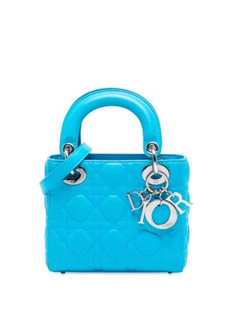 Dior 2014 Mini Lambskin Cannage Lady Dior satchel - Blu