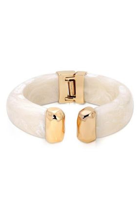 Ettika Carved Relic Cuff Bracelet in Bone at Nordstrom