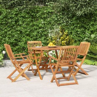 vidaXL Set da Pranzo per Giardino 5 pz in Legno Massello di Acacia vidaXL 316115