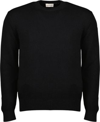 Moncler Truien & Vesten, Heren, Zwart, S, Katoen, Crew Neck Sweater