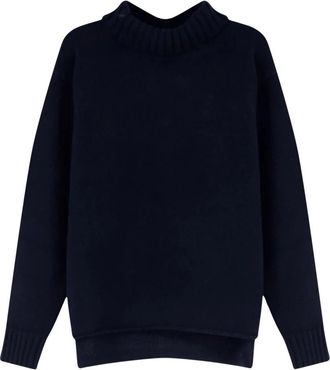 Bottega Veneta Wool and Cashmere Blend Turtleneck - Dames - V-hals truien - Blauw - S - Wol - Truien & Vesten