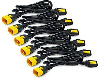 A.P.C. Juego De Cables De Alimentaci&oacute;n Apc Ap8704s-ww (6 Cada Uno), Bloqueables, C13 A C14, 1,2 M