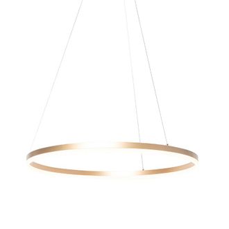 QAZQA Dise&ntilde;o L&aacute;mpara Colgante De Dise&ntilde;o Dorada 80 Cm Con Led Regulable En 3 Pasos - Anello Aluminio /acero Redonda Incluye Led Max. 1 X 53 Watt - Qazqa