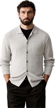 Joop Cardigan met knopen - Heren - Vesten - Grijs - M - Katoen - Truien & Vesten