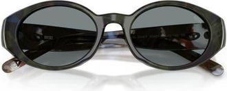 Diesel 52mm Oval Sunglasses in Green Havana /Grey at Nordstrom