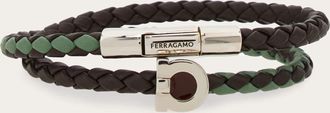 Ferragamo Uomo Bracciale con Gancini Argento