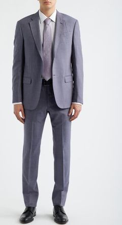 Emporio Armani Purple & Blue Plaid Virgin Wool Suit at Nordstrom, Size 40 Us