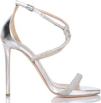 Ninalilou High Heel Sandalen - Dames - Sandalen met hakken - Grijs - 37 EU - Leer - Schoenen