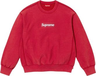 SUPREME Washed Box Logo Crewneck Red FW15SW6-RED