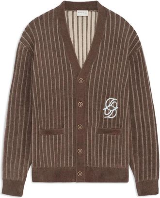 Dr&ocirc;le de Monsieur Bruine V-hals Sweater met Spiegelknopen - Heren - Vesten - Bruin - M - Nylon - Truien & Vesten