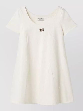 Miu Miu cotton scoop-neck mini dress