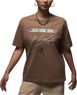 Air Jordan (WMNS) Air Jordan Flight Heritage Graphic T-shirt Asia Sizing Brown FQ3241-223