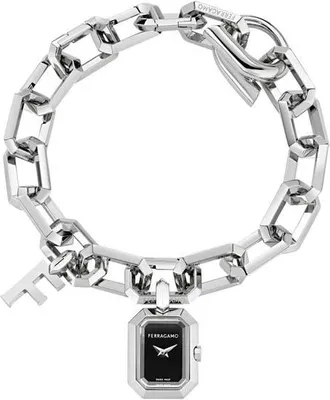 Ferragamo F Charm Bracelet Watch, 16mm x 21mm in Stainless Steel at Nordstrom