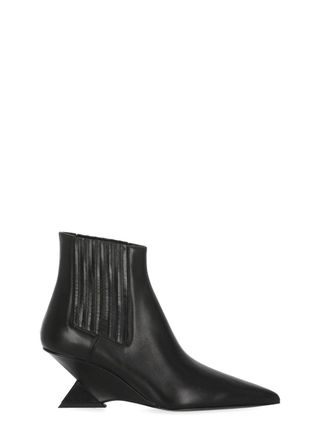 The Attico Black Cheope Wedge Leather Boots