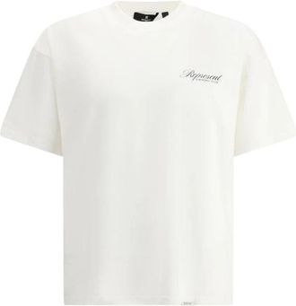 Represent Monochrome Katoenen Tee met Iconisch Monogram - Heren - T-shirts - Wit - XS - Katoen - Tops