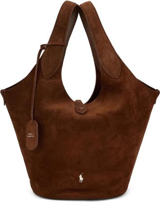 Polo Ralph Lauren Play Suede Tote - Dames - Shoppers - Bruin - ONE Size - Leer - Tassen