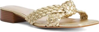 Dune London Lacees Block Heel Sandal in Gold at Nordstrom, Size 7.5Us