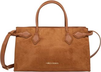Carlo Colucci Su&egrave;de Handtas - Dames - Handtassen - Bruin - ONE Size - Su&egrave;de - Tassen