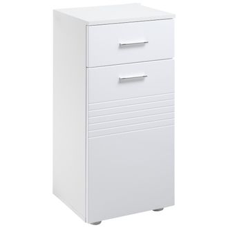 Kleankin Armario De Ba&ntilde;o Independiente Con Puerta, Caj&oacute;n Y Estante Ajustable, 35 X 30 X 77,5 Cm, Blanco