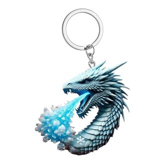 Generic Dragon Breath Chain - Animal Keychain &brvbar; Pendant with Keyrings, Adorable Key Ring with Dragon Charm, Handbag Accessory with Keyring, Cute Decorative Pe