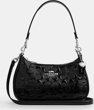Coach Teri Shoulder Bag In Signature Leather With Heart Charm