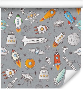 OEM Carta Da Parati Con Astronavi E Stelle Per Soggiorno E Camera Da Letto, 50x1000 Cm