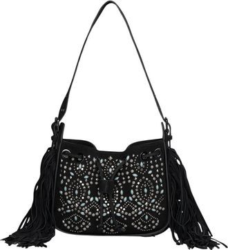 Alma En Pena Schoudertas studs - Dames - Schoudertassen - Zwart - ONE Size - Leer - Tassen