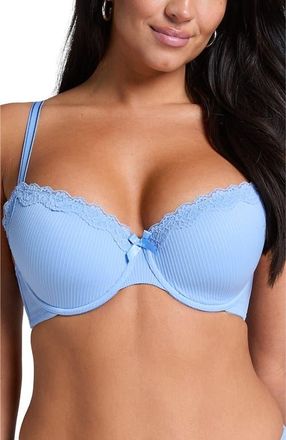 Hunkem&ouml;ller Lola Padded Underwired Bra in Bel Air Blue at Nordstrom, Size 38Dd