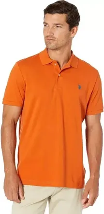 U.S.Polo Association U. S. Polo Assn Polo Shirt Mens Orange Cotton Short Sleeve Pullover KFC424