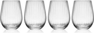 Mikasa Optic 18.5Oz Stemless Wine Glasses, Set Of 4