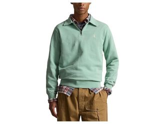 Polo Ralph Lauren Loopback Fleece Quarter-Zip Sweatshirt Mens Sweatshirt Celadon : 2XL, Cotton/Fleece