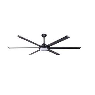 Netlighting Rotterdam XL 6 Blade Ceiling Fan Matt Black with Light 3000K