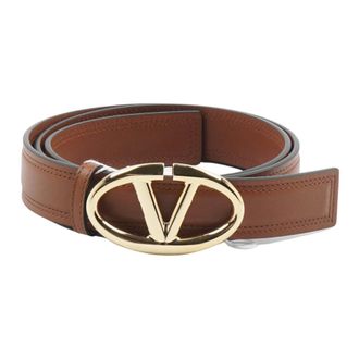 Valentino VLogo riem met ketting en leer - Dames - Accessoires - Bruin - Maat: 95 CM Leer