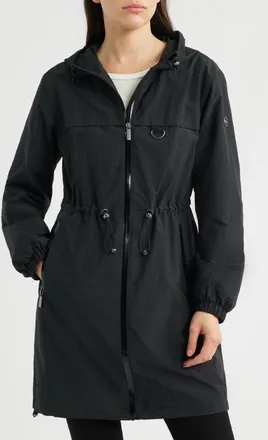 Michael Kors Hooded Zip Front Nylon Jacket in Black at Nordstrom, Size X-Small