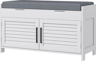 HOMCOM Homcom - Scarpiera Slim con Ripiano Interno Regolabile su 3 Livelli Bianco Grigio