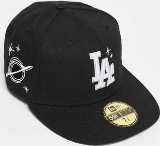 New Era LA Dodgers 59fifty - Cappellino nero con pianeta ricamato