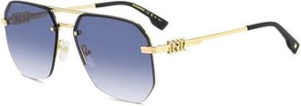 Dsquared2 Retrostijl Zonnebril - Heren - Zonnebrillen - Geel - 60 MM - Accessoires