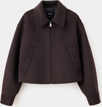 Mango Giubbotto bomber lana cioccolato - Donna - XXS - MANGO