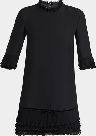 Valentino Garavani Ruffle Silk Crepe Mini Dress