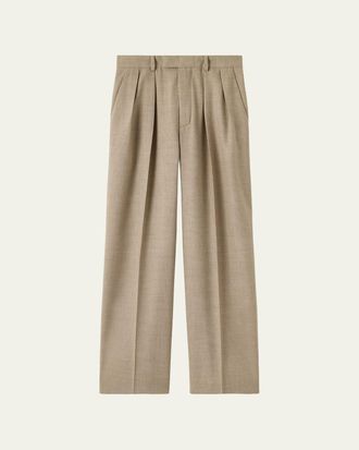 Loro Piana Rodger Pleated Wide-Leg Ankle Trousers