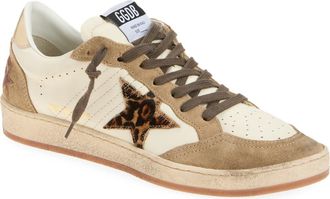 Golden Goose Ball Star Sneaker in White/Brown/Gold at Nordstrom, Size 11Us
