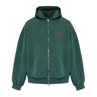Balenciaga Zip-throughs, male, Green, Size: 2XL Laurel Classic Zip-Up Hoodie