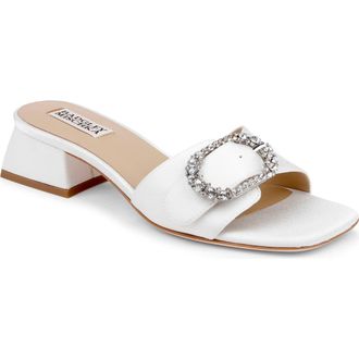 Badgley Mischka Odalys Sandal in White Crepe at Nordstrom, Size 8.5