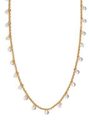 Girls Crew Dew You Cubic Zirconia Drop Necklace in Gold at Nordstrom