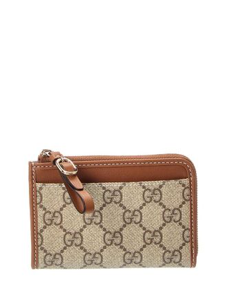 Gucci Gg Supreme Canvas & Leather Card Case