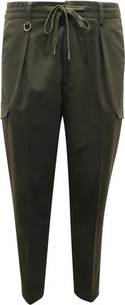 Paolo Pecora Cargo Broek Groen Koord Model - Heren - Slim Fit Broeken - Groen - S - Broeken