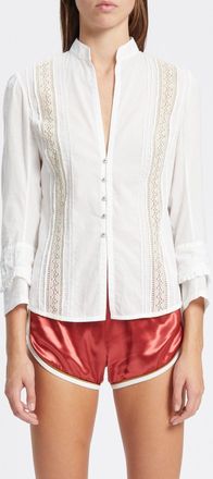 Ann Demeulemeester Camicia Ann Demeulemeester Lidy aperta sul davanti con nastri di pizzo